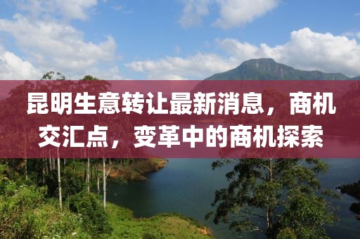 昆明生意轉讓最新消息,商機交匯點,變革中的商機探索