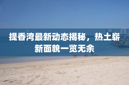 提香灣最新動態(tài)揭秘,熱土嶄新面貌一覽無余