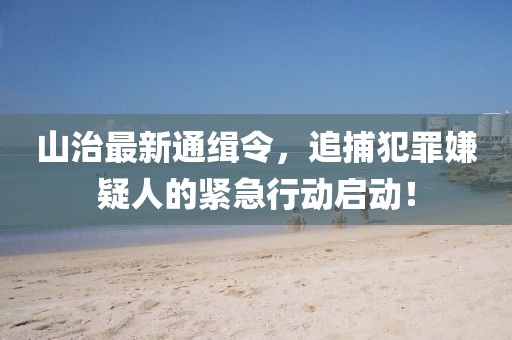 山治最新通緝令,追捕犯罪嫌疑人的緊急行動(dòng)啟動(dòng)!