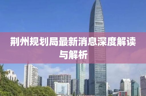 荊州規(guī)劃局最新消息深度解讀與解析