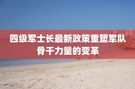四級軍士長最新政策重塑軍隊骨干力量的變革