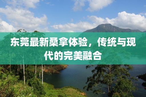 東莞最新桑拿體驗,傳統(tǒng)與現(xiàn)代的完美融合