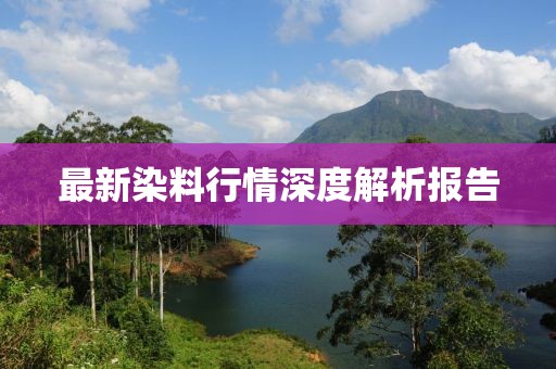 最新染料行情深度解析報告