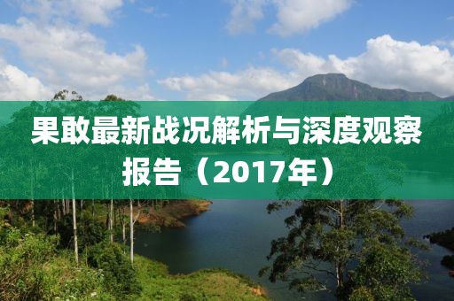 果敢最新戰況解析與深度觀察報告(2017年)