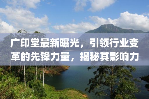 廣印堂最新曝光,引領行業變革的先鋒力量,揭秘其影響力