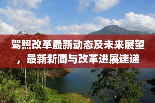 駕照改革最新動態及未來展望,最新新聞與改革進展速遞