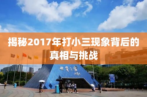 揭秘2017年打小三現象背后的真相與挑戰