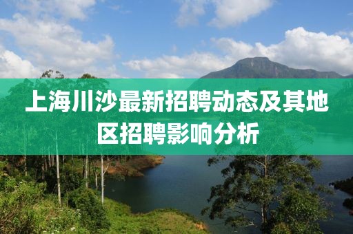 上海川沙最新招聘動態及其地區招聘影響分析