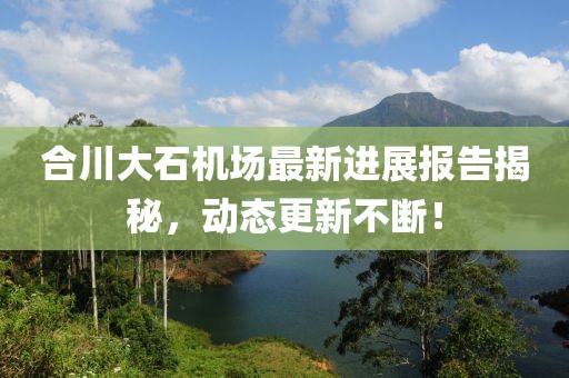合川大石機場最新進展報告揭秘,動態更新不斷!