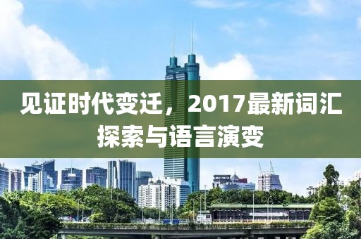 見證時代變遷,2017最新詞匯探索與語言演變