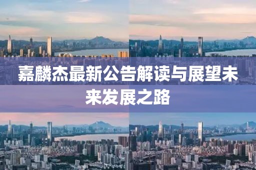 嘉麟杰最新公告解讀與展望未來發展之路