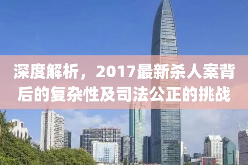 深度解析,2017最新殺人案背后的復雜性及司法公正的挑戰