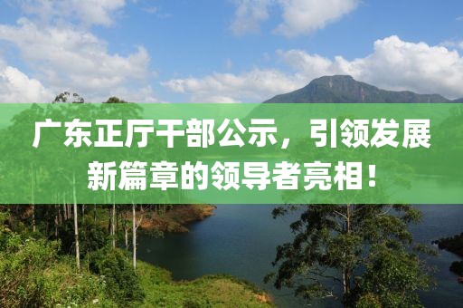 廣東正廳干部公示,引領(lǐng)發(fā)展新篇章的領(lǐng)導(dǎo)者亮相!