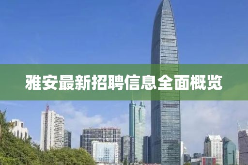 雅安最新招聘信息全面概覽