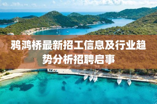 鴉鴻橋最新招工信息及行業(yè)趨勢分析招聘啟事