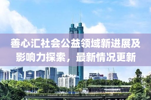 善心匯社會公益領域新進展及影響力探索,最新情況更新