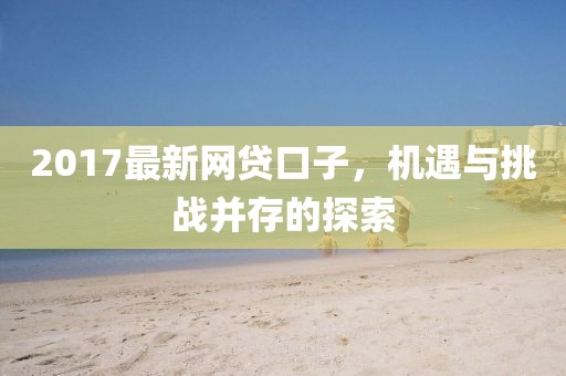 2017最新網(wǎng)貸口子,機遇與挑戰(zhàn)并存的探索