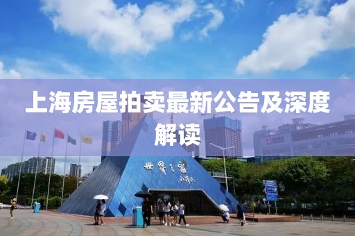 上海房屋拍賣最新公告及深度解讀