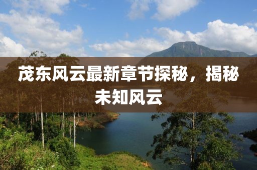 茂東風(fēng)云最新章節(jié)探秘,揭秘未知風(fēng)云