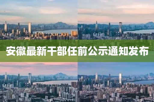 安徽最新干部任前公示通知發布