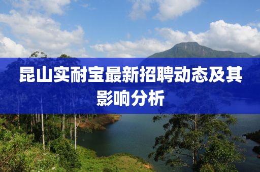 昆山實耐寶最新招聘動態及其影響分析