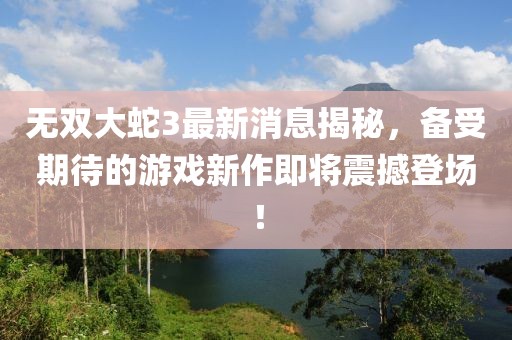 無雙大蛇3最新消息揭秘，備受期待的游戲新作即將震撼登場！