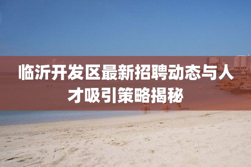 臨沂開發區最新招聘動態與人才吸引策略揭秘
