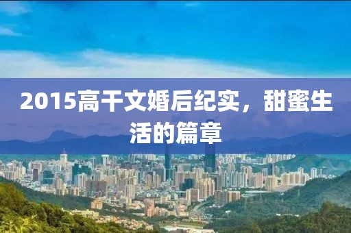 2015高干文婚后紀(jì)實(shí),甜蜜生活的篇章