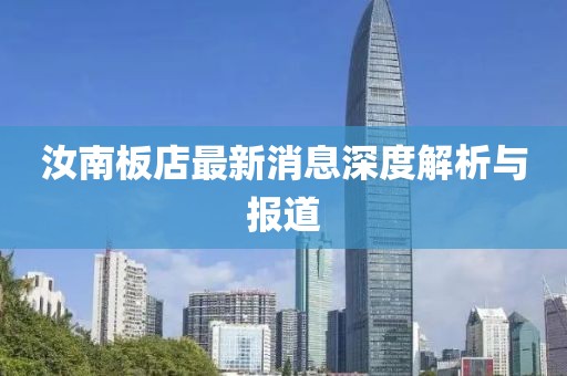 汝南板店最新消息深度解析與報道