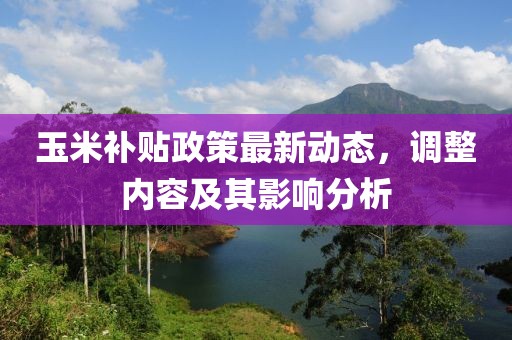 玉米補貼政策最新動態(tài),調整內容及其影響分析