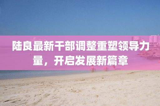 陸良最新干部調(diào)整重塑領(lǐng)導力量,開啟發(fā)展新篇章
