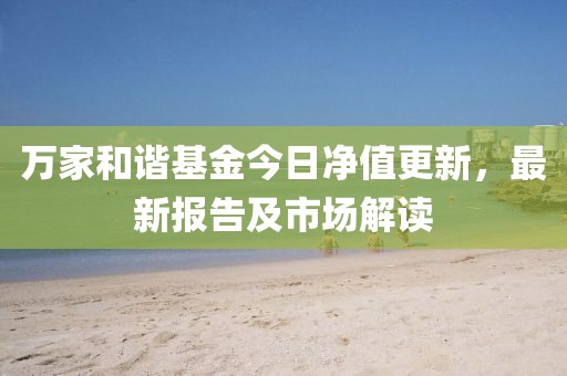 萬家和諧基金今日凈值更新,最新報告及市場解讀