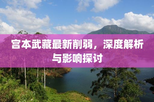 宮本武藏最新削弱,深度解析與影響探討