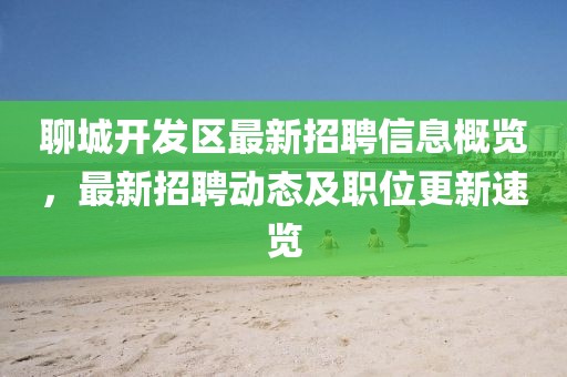 聊城開發區最新招聘信息概覽,最新招聘動態及職位更新速覽