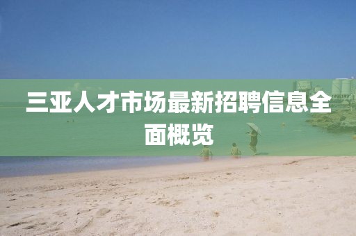 三亞人才市場最新招聘信息全面概覽