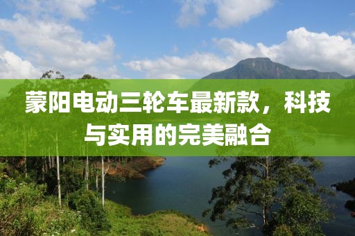 蒙陽電動三輪車最新款,科技與實用的完美融合