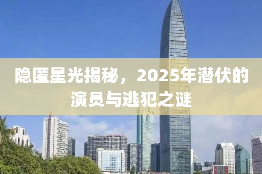 隱匿星光揭秘，2025年潛伏的演員與逃犯之謎