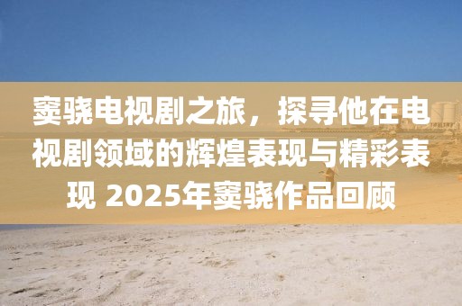 竇驍電視劇之旅,探尋他在電視劇領域的輝煌表現與精彩表現 2025年竇驍作品回顧