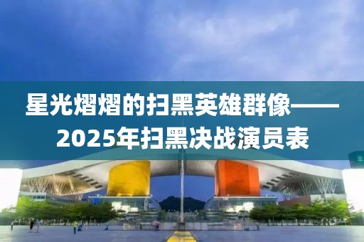 星光熠熠的掃黑英雄群像——2025年掃黑決戰演員表