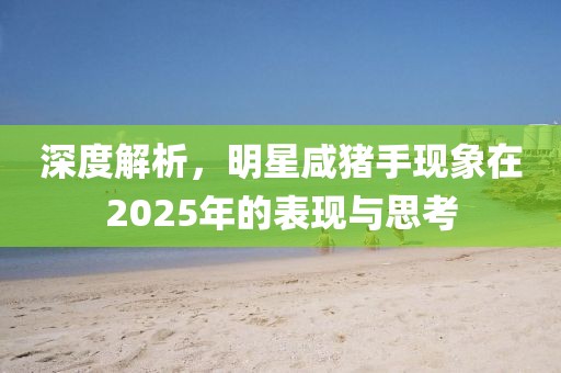 深度解析,明星咸豬手現象在2025年的表現與思考