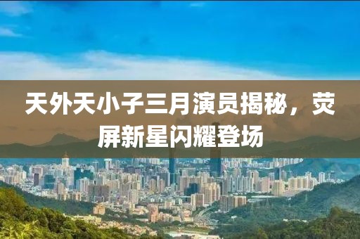 天外天小子三月演員揭秘,熒屏新星閃耀登場