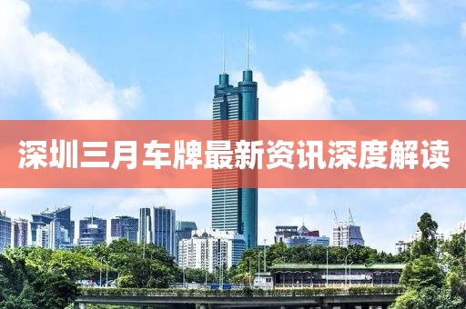 深圳三月車牌最新資訊深度解讀