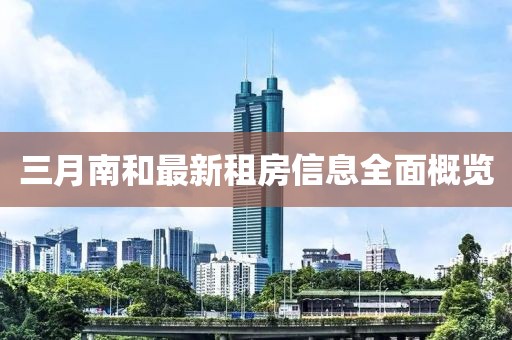三月南和最新租房信息全面概覽