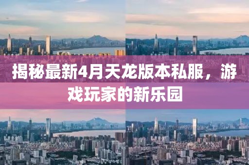 揭秘最新4月天龍版本私服,游戲玩家的新樂園