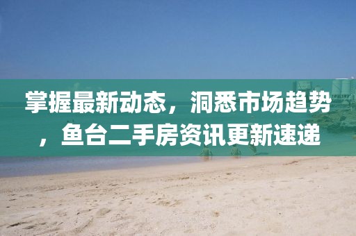 掌握最新動態,洞悉市場趨勢,魚臺二手房資訊更新速遞