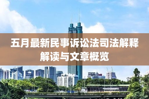 五月最新民事訴訟法司法解釋解讀與文章概覽
