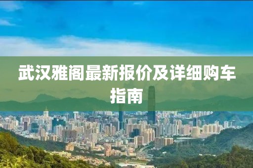武漢雅閣最新報價及詳細購車指南