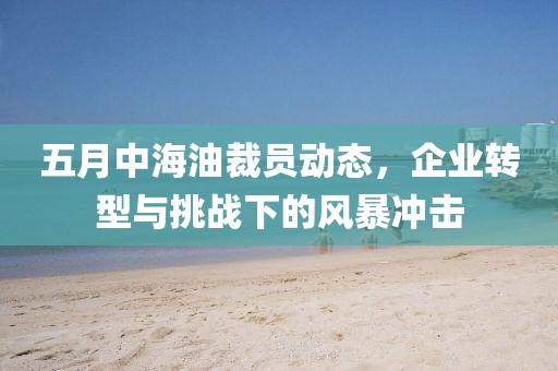 五月中海油裁員動(dòng)態(tài),企業(yè)轉(zhuǎn)型與挑戰(zhàn)下的風(fēng)暴沖擊