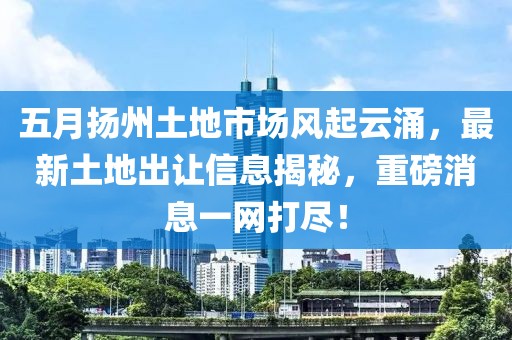 五月揚州土地市場風起云涌,最新土地出讓信息揭秘,重磅消息一網打盡!