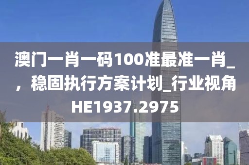 澳門一肖一碼100準最準一肖_,穩(wěn)固執(zhí)行方案計劃_行業(yè)視角HE1937.2975